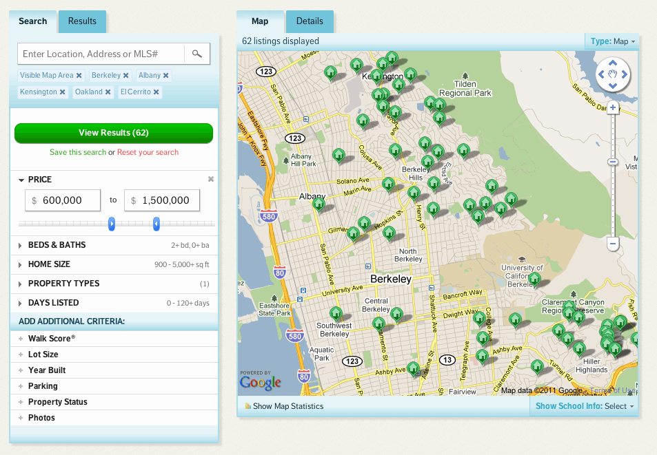 Search the Berkeley MLS for homes on the market for sale
